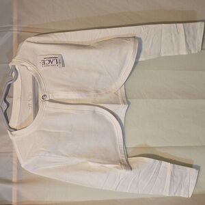 NWT Girls White Shrug With Gem Closure